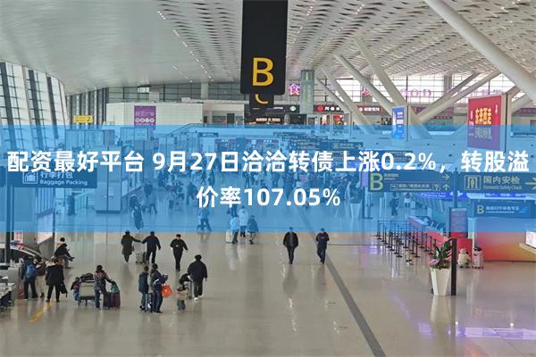 配资最好平台 9月27日洽洽转债上涨0.2%，转股溢价率107.05%