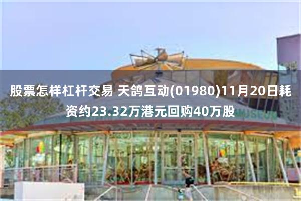 股票怎样杠杆交易 天鸽互动(01980)11月20日耗资约23.32万港元回购40万股