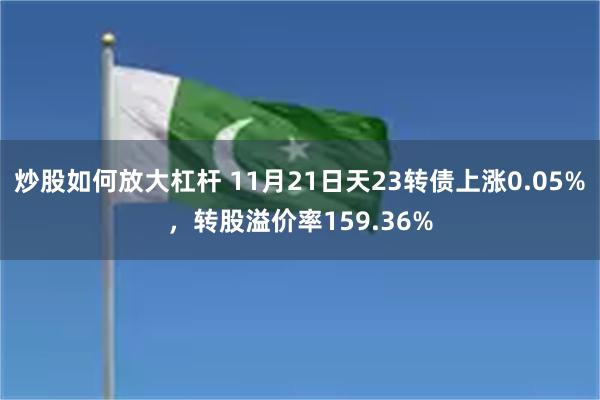 炒股如何放大杠杆 11月21日天23转债上涨0.05%，转股溢价率159.36%