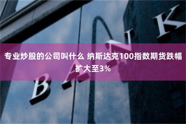 专业炒股的公司叫什么 纳斯达克100指数期货跌幅扩大至3%